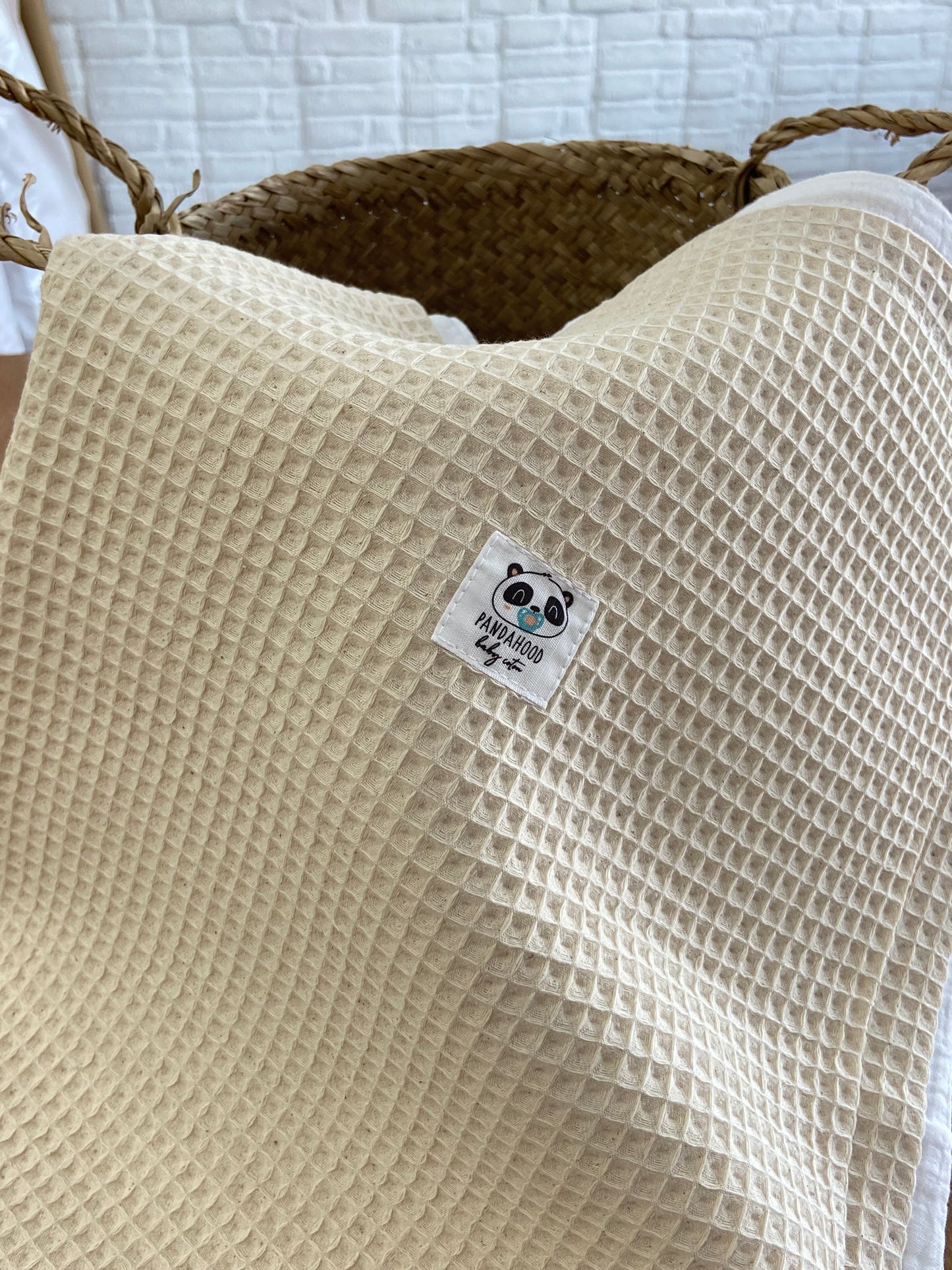 Manta Orgánic waffle ecru