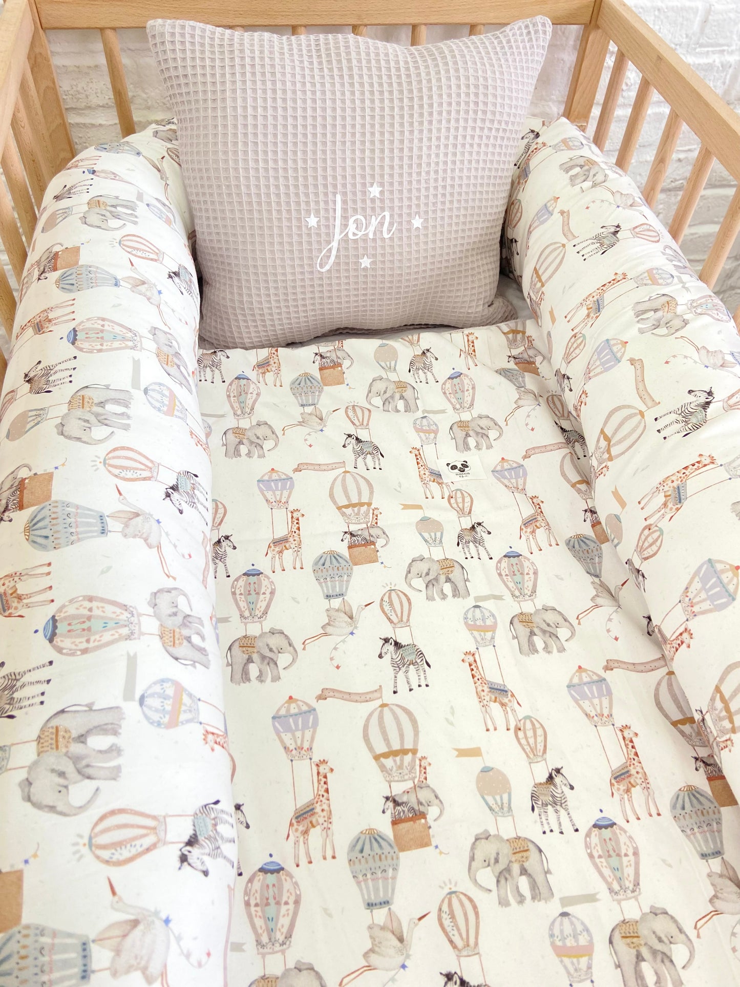 Pack Cojín protector organic(cojín 2,5 metros, manta y almohada personalizada)