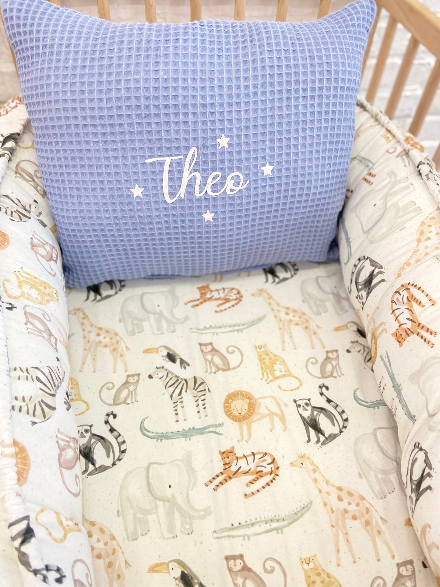 Pack Baby África (nido, manta y cojín personalizado)