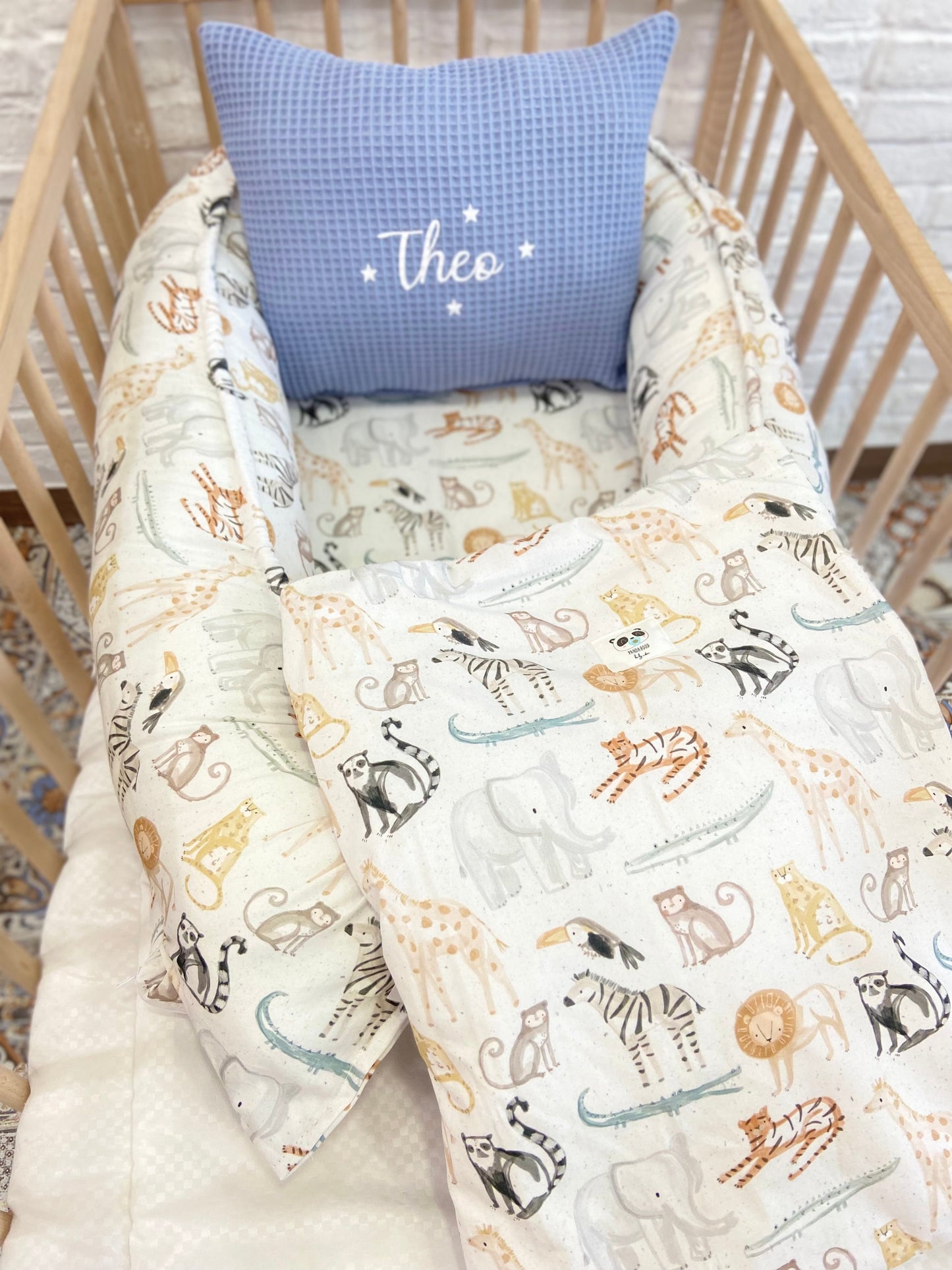 184Pack Baby África (nido, manta y cojín personalizado)