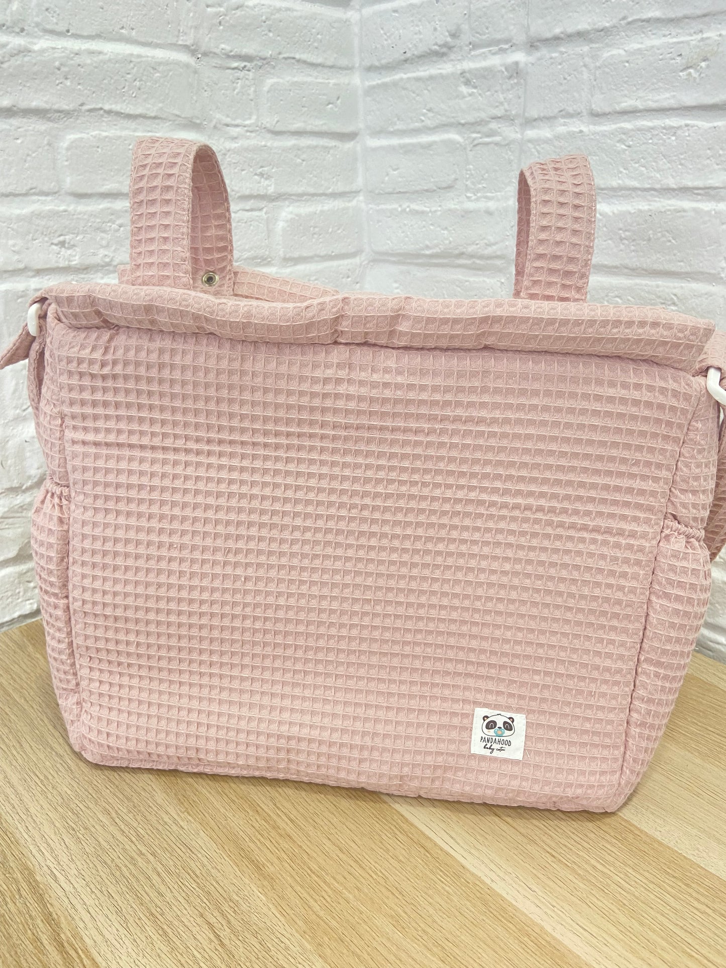Bolso Baby Waffle rosa empolvado