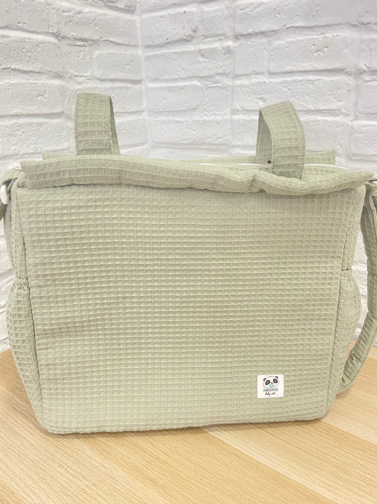 Bolso Baby Waffle verde antiguo