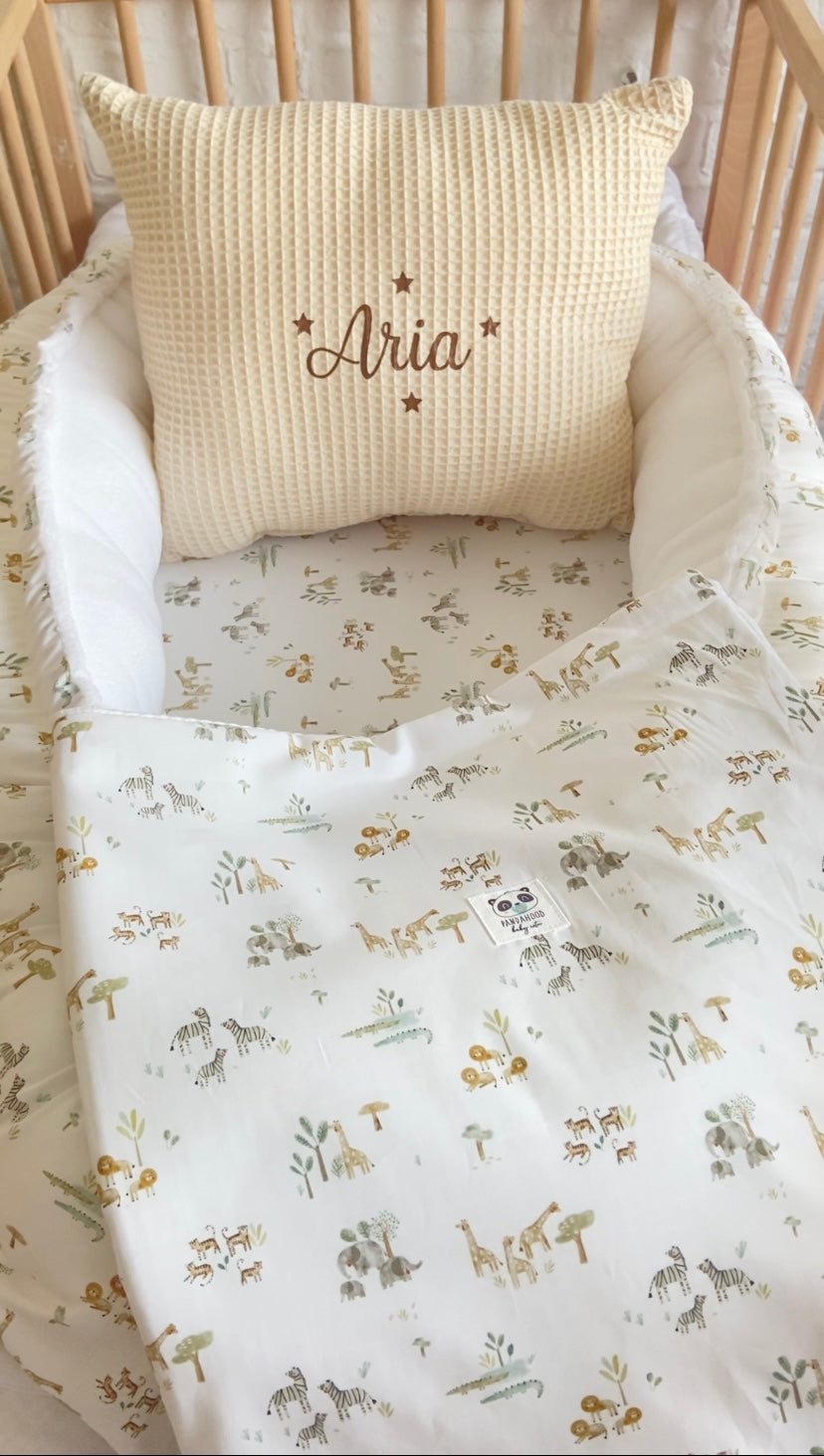 Pack Baby Sabana mini(nido, manta y cojín personalizado)