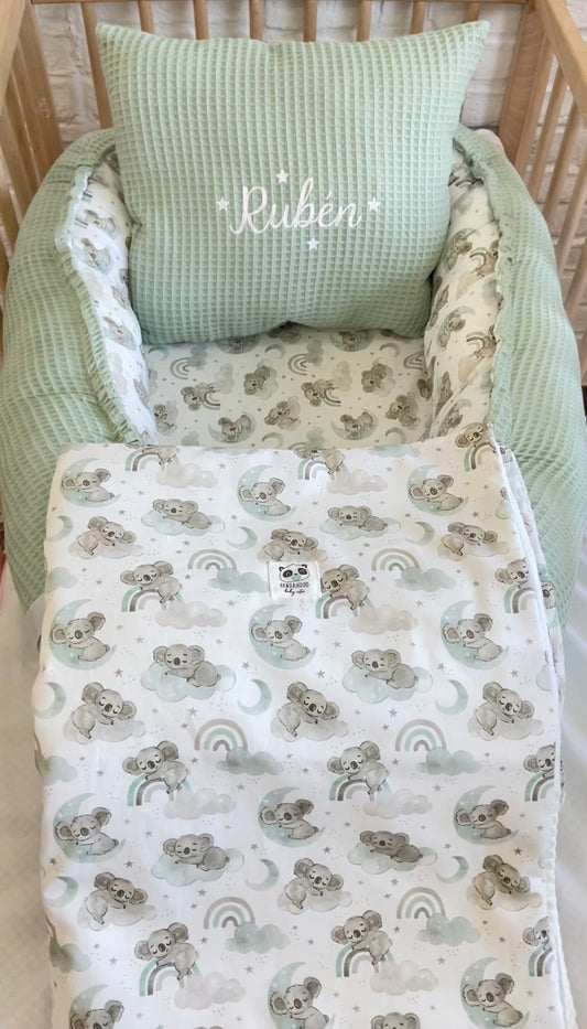 Pack Baby Koala(nido, manta y cojín personalizado)