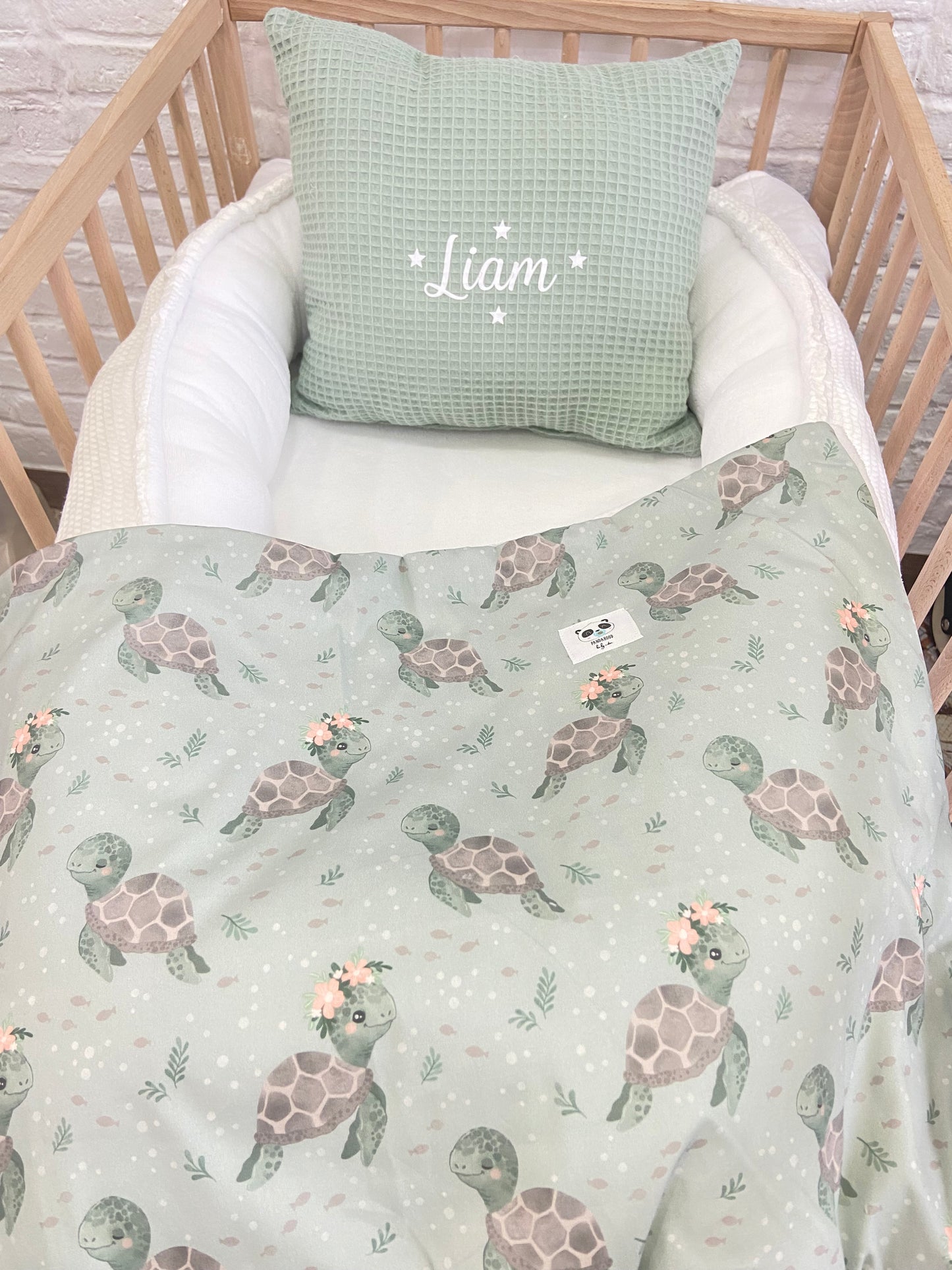 Pack Baby Tortuguita Bebé (nido, manta y cojín personalizado)