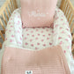 Pack Baby Rose (nido, manta y cojín personalizado)