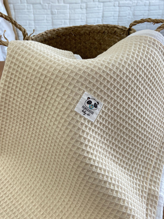 Manta Orgánic waffle ecru