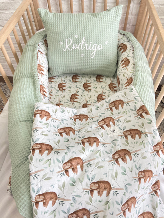 Pack Baby Sleepy (nido, manta y cojín personalizado)