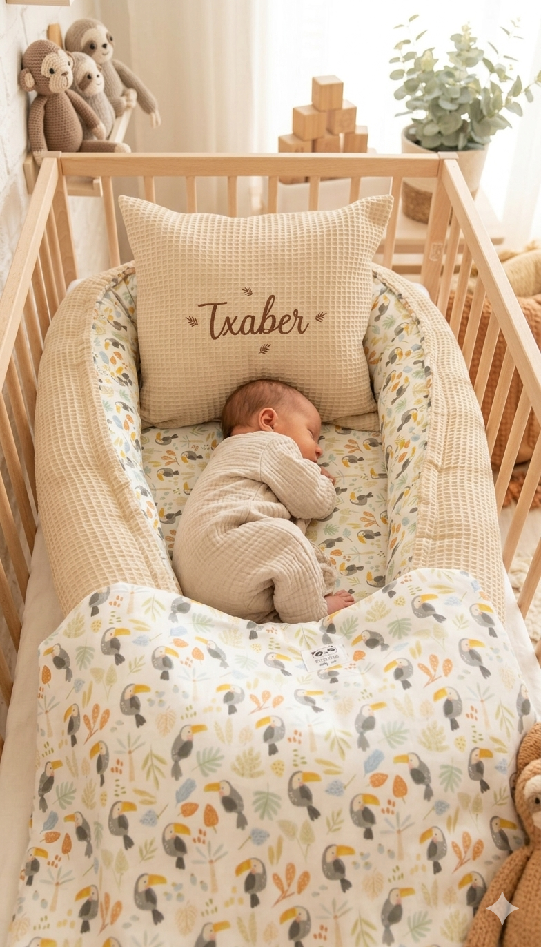 Pack Baby Tucán(nido, manta y cojín personalizado)