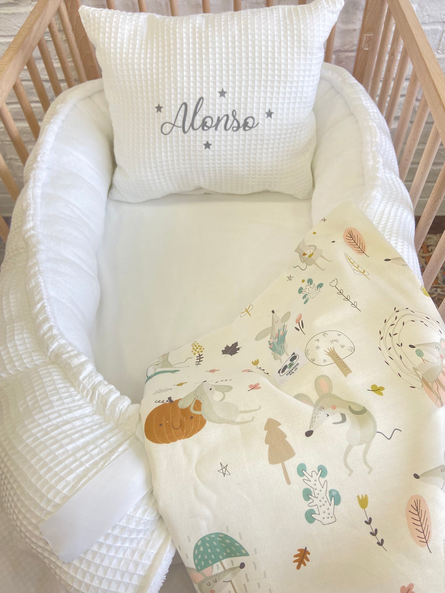 Pack Baby Ternura Blanco (nido, manta y cojín personalizado) DISEÑALO